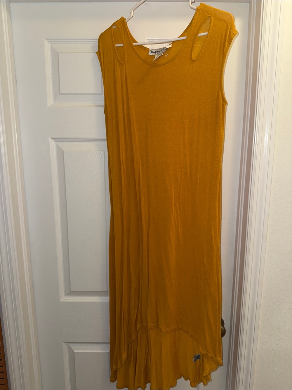 Free People Mustard Yellow High-Low Maxi Dress